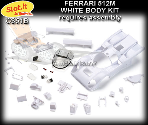 SLOT.IT BODY KIT CS51B - Unpainted Body Kit - Ferrari 512M