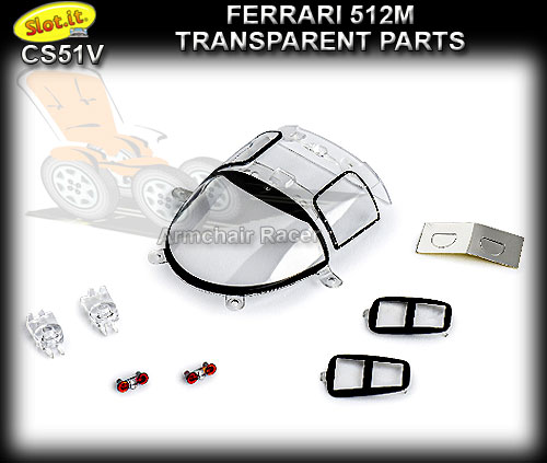 SLOT.IT BODY PARTS CS51V - Ferrari 512M transparent parts
