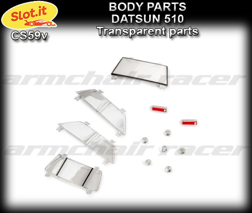 SLOT.IT BODY PARTS CS59V - Datsun 510 transparent parts