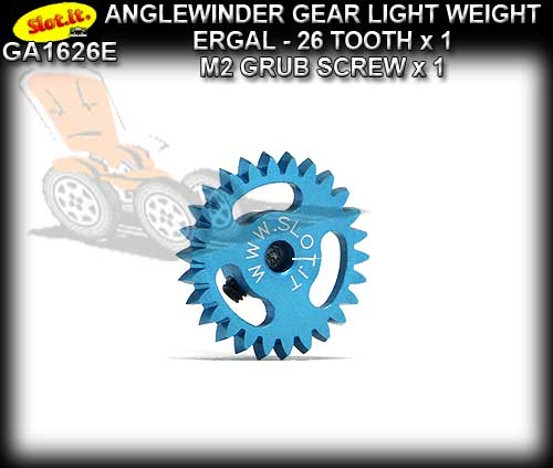 SLOT.IT GEARS GA1626E - 26T Anglewinder Spur 0.7gr - Ergal