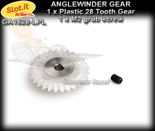 SLOT.IT GEARS GA1628LPL - 28T Anglewinder Spur Aluminium Polimer