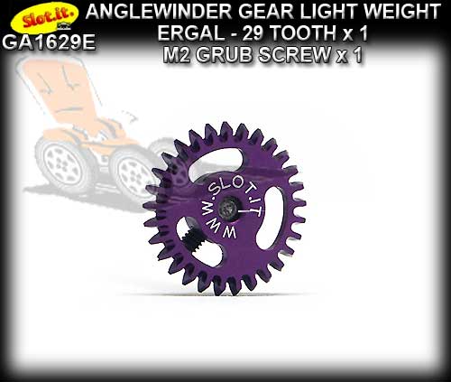 SLOT.IT GEARS GA1629E - 29T Anglewinder Spur 0.7gr - Ergal