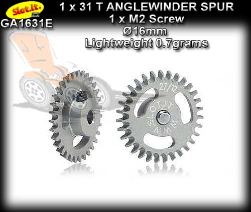 SLOT.IT GEARS GA1631E - 31T Anglewinder Spur 0.7gr - Ergal