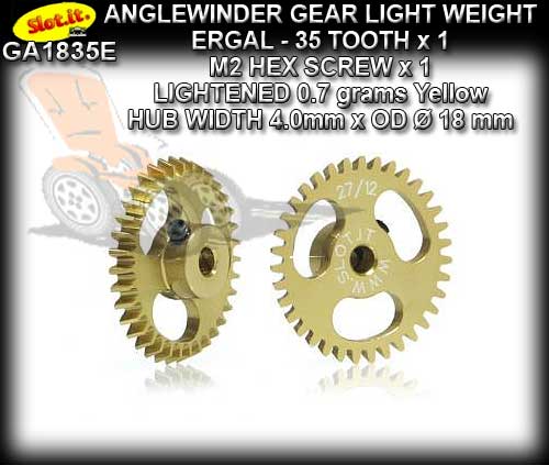 SLOT.IT GEARS GA1835E - 35T Anglewinder Spur 0.7gr - Ergal