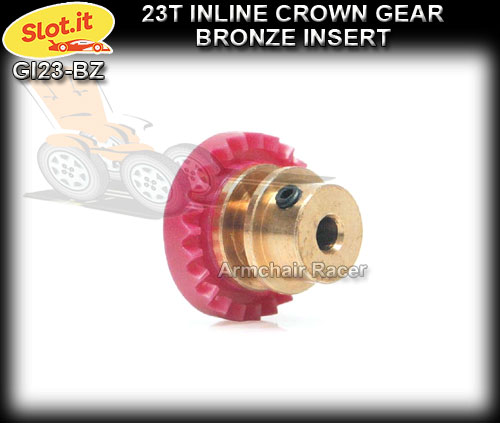 SLOT.IT GEARS GI23-BZ - 23 tooth Inline Crown - Bronze Insert