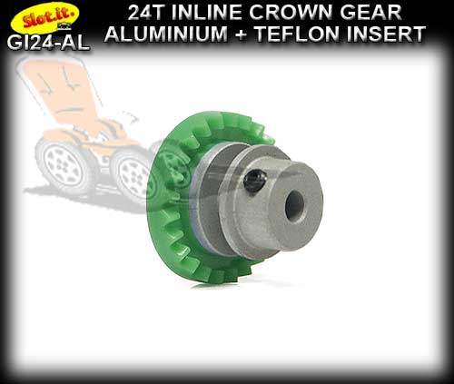SLOT.IT GEARS GI24-AL - 24T Inline Crown - Aluminium Insert