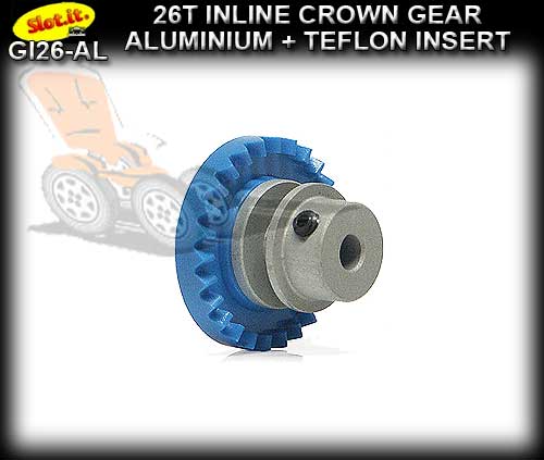 SLOT.IT GEARS GI26-AL - 26T Inline Crown - Aluminium Insert