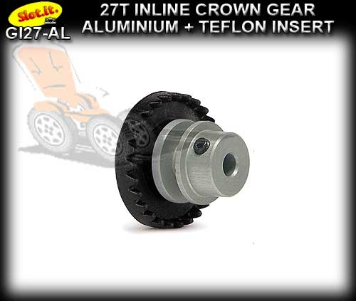 SLOT.IT GEARS GI27-AL - 27T Inline Crown - Aluminium Insert
