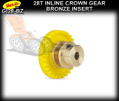 SLOT.IT GEARS GI28-BZ - 28T Inline Crown - Bronze Insert