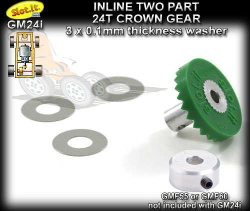 SLOT.IT GEARS GM24I - Modular Inline crown - 24 teeth