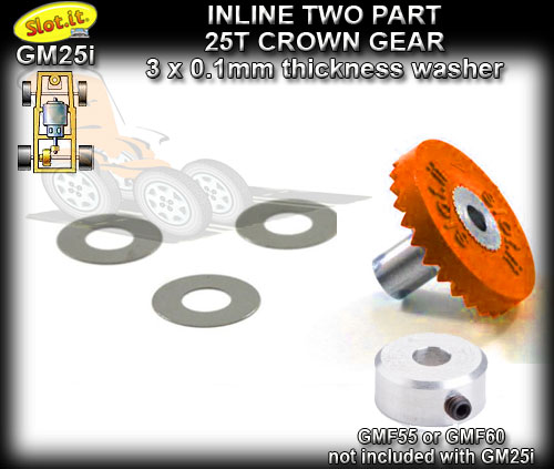 SLOT.IT GEARS GM25I - Modular Inline crown - 25 teeth