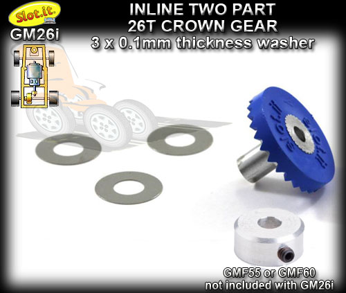 SLOT.IT GEARS GM26I - Modular Inline crown - 26 teeth