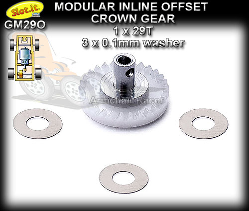 SLOT.IT GEARS GM29O - Modular Inline Offset crown - 29 teeth