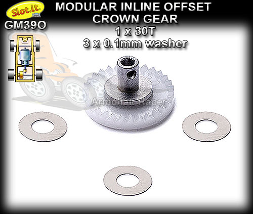 SLOT.IT GEARS GM30O - Modular Inline Offset crown - 30 teeth