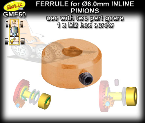 SLOT.IT GEARS GMF60 - Modular Inline/Offset crown Ferrule 6.0mm
