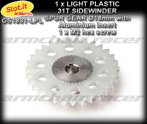 SLOT.IT GEARS GS1831-LPL - Plastic 31T Sidewinder spur 18mm