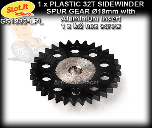 SLOT.IT GEARS GS1832-LPL - Plastic 32T Sidewinder spur 18mm