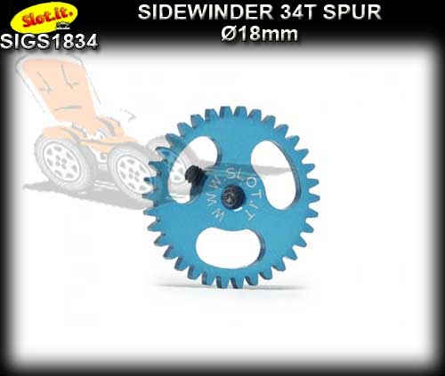 SLOT.IT GEARS GS1834 - 34T Ultralight Ergal Sidewinder Spur 18mm