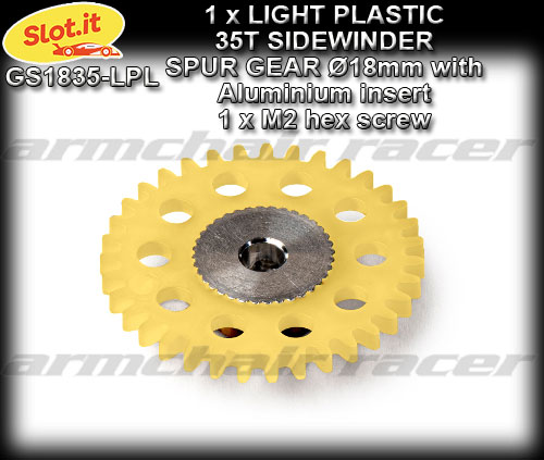 SLOT.IT GEARS GS1835-LPL - Plastic 35T Sidewinder spur 18mm