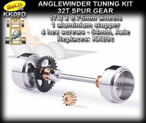 SLOT.IT AXLE STARTER KIT KK09D - Anglewinder 32t; 17.3x9.75wheel