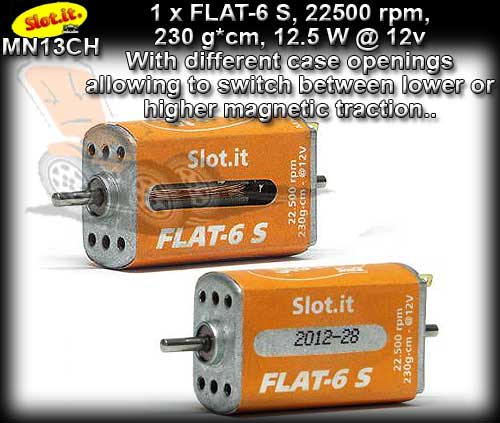 SLOT IT MOTOR MN13CH - Flat-6 S 22500 rpm 230g*cm12.5w @12v