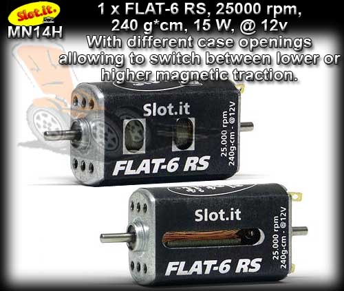 SLOT IT MOTOR MN14H - Flat-6 RS 25,000 rpm 240g*cm15w @12v