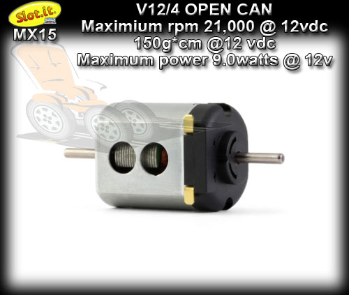 SLOT.IT MOTOR MX15 - V12/4 21,000 rpm 150g*cm @12 vdc