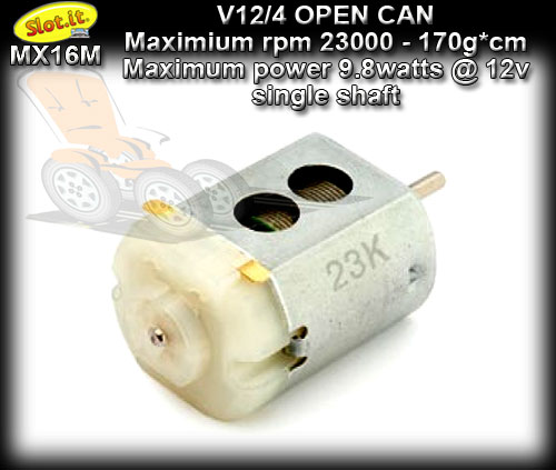 SLOT.IT MOTOR MX16-M - V12/4 23,000 rpm - single shaft