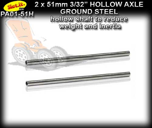 SLOT.IT AXLE PA01-51H - Hollow Axle 51mm x 3/32 dia. (2.38mm)