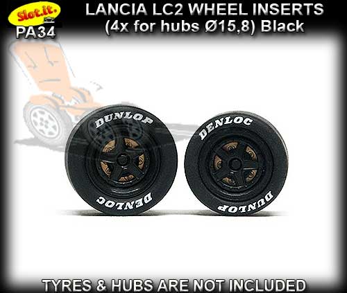 SLOT.IT WHEEL INSERT PA34 - Lancia LC2 wheel inserts