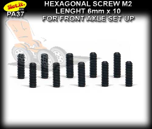 SLOT.IT SCREWS PA37 - Hexagonal screws M2 x 6mm (10 per pack)