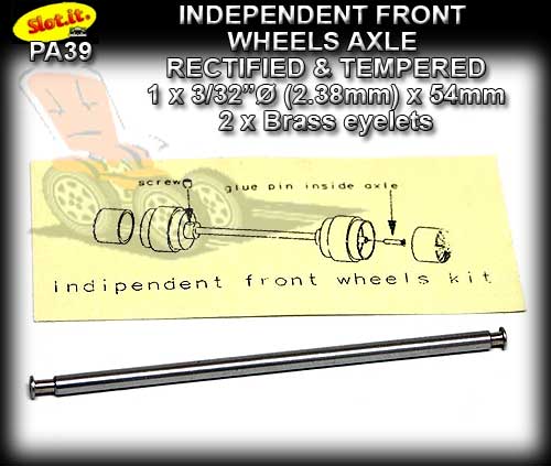 SLOT.IT AXLE SIPA39 - Independent Front Wheel Axle 54mm x 3/32
