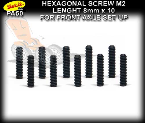 SLOT.IT SCREWS PA50 - Hexagonal screws M2 x 8mm (10 per pack)
