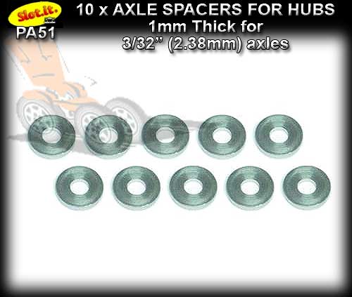 SLOT.IT SPACERS PA51 - 10 x spacers for hubs 1mm thick