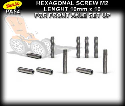 SLOT.IT SCREWS PA54 - Hexagonal screws M2 x 10mm (10 per pack)
