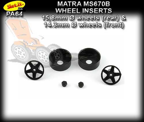 SLOT.IT WHEEL INSERT PA64 - Matra MS670B type wheel inserts