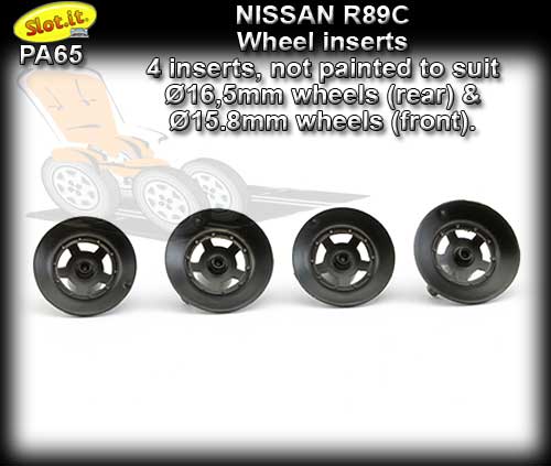 SLOT.IT WHEEL INSERT PA65 - Nissan R89C type Wheel Inserts