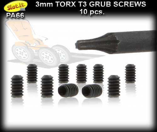 SLOT.IT SCREWS PA66 - Torx T3 grub screws x 3mm long