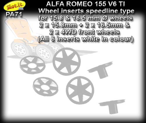 SLOT.IT WHEEL INSERT PA71 - Alfa Romeo 155 V6 TI Speedline type