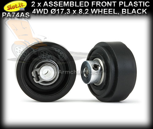 SLOT.IT 4WD PARTS PA74AS - Assembled front plastic wheels 17.3mm