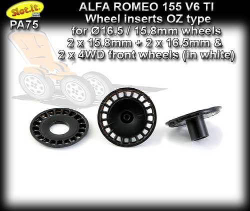SLOT.IT WHEEL INSERT PA75 - Alfa Romeo 155 V6 TI OZ type