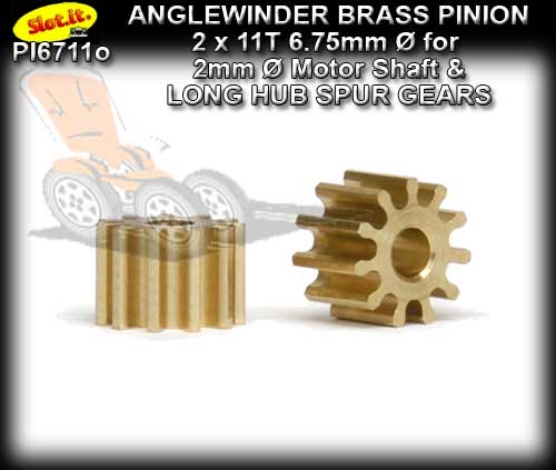 SLOT.IT GEARS PI6711o - 11 T Anglewinder Brass Pinion (6.75mm)
