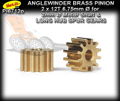 SLOT.IT GEARS PI6712o - 12 T Anglewinder Brass Pinion (6.75mm)