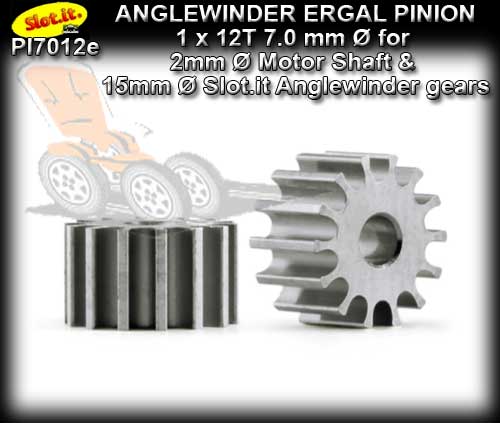 SLOT.IT GEARS PI7012E - 12T Anglewinder Ergal Pinion (7.0mm)