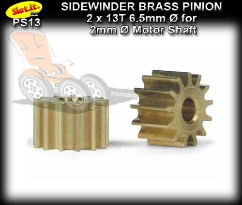 SLOT.IT GEARS PS13 - 13 T Sidewinder Brass Pinion Gear (6.5mm)