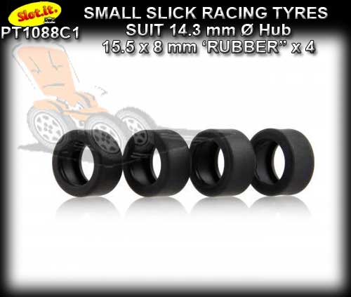 SLOT.IT TYRES PT1088C1 - C1 Slick Front Tyres 15.5 x 8mm
