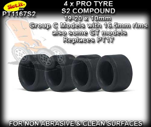 SLOT.IT TYRES PT1167S2 - 4 x S2 Compound slick