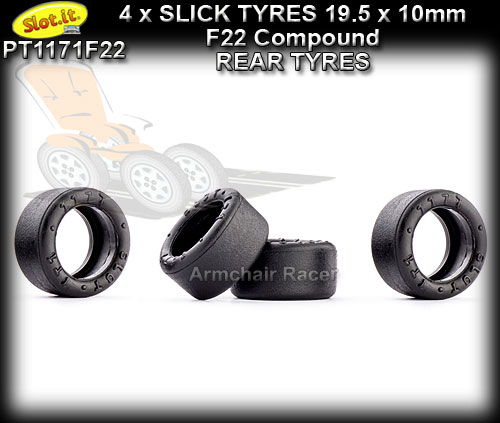 SLOT.IT TYRES PT1171F22 - F22 slick tyres 19.5 x 10mm