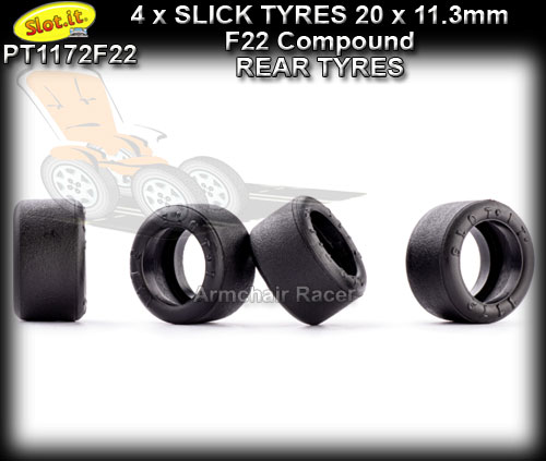 SLOT.IT TYRES PT1172F22 - F22 slick tyres 20 x 11.3mm