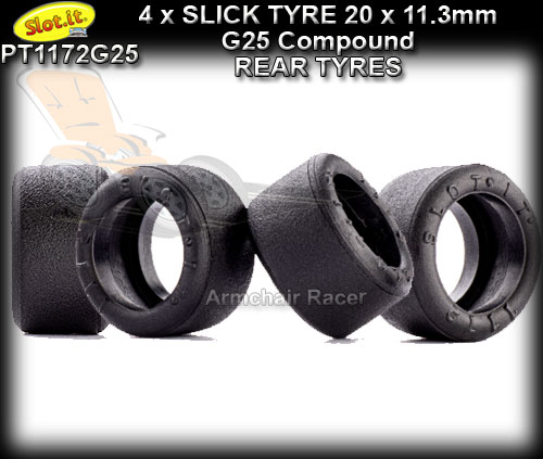 SLOT.IT TYRES PT1172G25 - G25 slick tyres 20 x 11.3mm